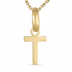 t-kirjain kaulaketju kullattua hopeaa riipus 8 karaatin kultaa - My Letter