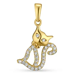 kissat zirkoni riipus  9 karaatin kultaa - Gold Collection