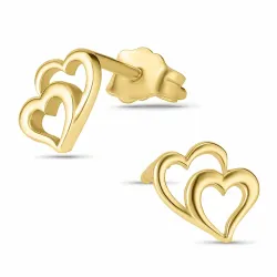 sydän nappikorvakorut 8 karaatin kultaa - Gold Collection