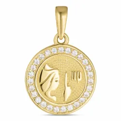 tähtikuvio neitsyt zirkoni riipus  8 karaatin kultaa - Gold Collection