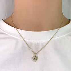 sydän enkeli zirkoni riipus  8 karaatin kultaa - Gold Collection
