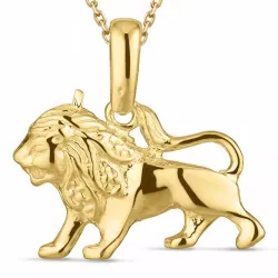 tähtikuvio leijona kaulaketju kullattua hopeaa riipus 8 karaatin kultaa - Gold Collection