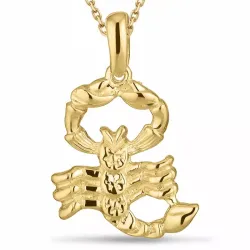 tähtikuvio skorpioni kaulaketju kullattua hopeaa riipus 8 karaatin kultaa - Gold Collection