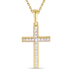 risti kaulaketju kullattua hopeaa riipus 8 karaatin kultaa