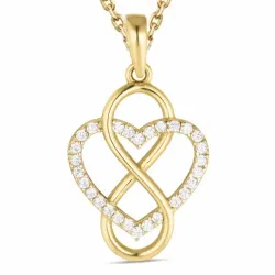 sydän ääretön-merkki zirkoni kaulaketju kullattua hopeaa riipus 8 karaatin kultaa - Gold Collection
