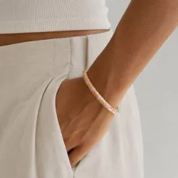 vedenkestävät pinkki bangle kullattu teräs - OCEANA