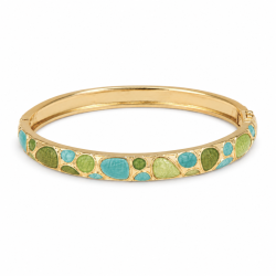 vedenkestävät vihreä bangle kullattu teräs - OCEANA
