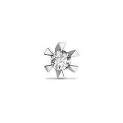 1 x 0,05 ct solitaire-nappikorvakorut 14 karaatin valkokultaa kanssa timantti 