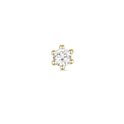 1 x 0,08 ct timantti solitaire-nappikorvakorut 14 karaatin kultaa kanssa timantti 