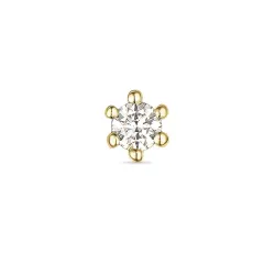 1 x 0,03 ct solitaire-nappikorvakorut 14 karaatin kultaa kanssa timantti