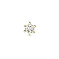 1 x 0,05 ct solitaire-nappikorvakorut 14 karaatin kultaa kanssa timantti 