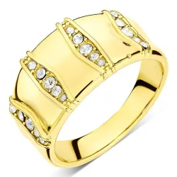 vedenkestävät zirkoni sormus kullattu teräs - OCEANA