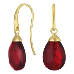 korvarenkaat 9 karaatin kultaa kanssa punainen kristalli