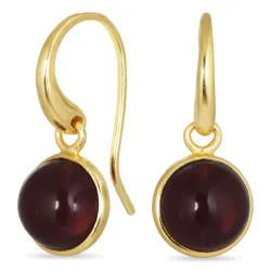 pyöreitä punainen kristalli korvarenkaat  kullattu hopea - Loom Stones