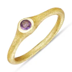 pinkki kristalli sormus kullattua hopeaa - Loom Stones