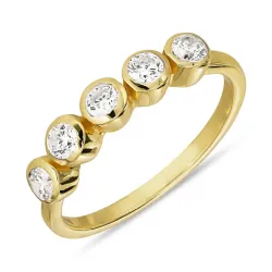 zirkoni sormus kullattua hopeaa - Bubbly Sparkle