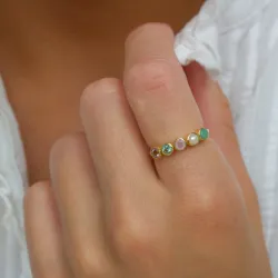 monivärinen sormus hopeaa - Bubbly Twist