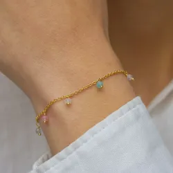 kivi rannekoru kullattua hopeaa  x   - Loom Stones