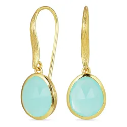 aqua kristalli korvarenkaat  kullattua hopeaa - Loom Stones