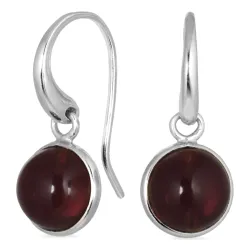 pyöreitä punainen kristalli korvarenkaat  hopea - Loom Stones