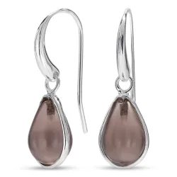 pisara savunvärinen kvartsi korvarenkaat  hopea - Loom Stones