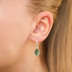 pisara aqua kristalli korvarenkaat  hopea - Loom Stones