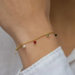 kivi rannekoru kullattua hopeaa  x   - Loom Stones