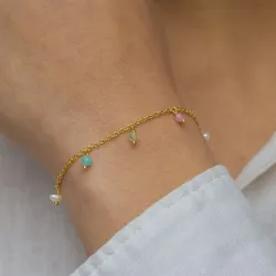 kivi rannekoru kullattua hopeaa  x   - Loom Stones