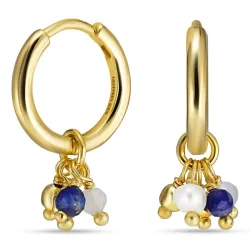 pitkät sininen rengas  kullattua hopeaa - Loom Stones