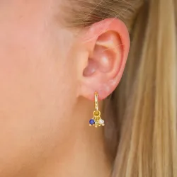 pitkät sininen rengas  kullattua hopeaa - Loom Stones