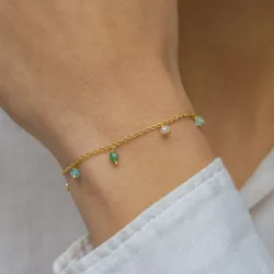 kivi rannekoru kullattua hopeaa  x   - Loom Stones