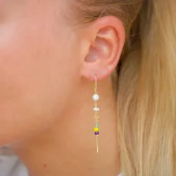 pitkät keltainen ketjukorvakorut  kullattu hopea - Loom Stones