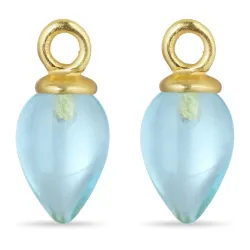 sininen kristalli riipuksia korvakoruja  kullattu hopea - Mix & Match