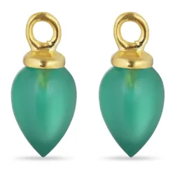 vihreä onyx riipuksia korvakoruja  kullattu hopea - Mix & Match