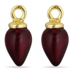 punainen kristalli riipuksia korvakoruja  kullattu hopea - Mix & Match