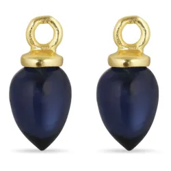 synteettinen sininen safiiri riipuksia korvakoruja  kullattua hopeaa - Mix & Match