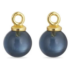 8 mm tummansininen kristalli riipuksia korvakoruja  kullattu hopea - Mix & Match