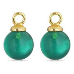 8 mm aqua kristalli riipuksia korvakoruja  kullattu hopea - Mix & Match