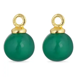 vihreä onyx riipuksia korvakoruja  kullattu hopea - Mix & Match