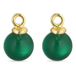 8 mm vihreä kristalli riipuksia korvakoruja  kullattu hopea - Mix & Match