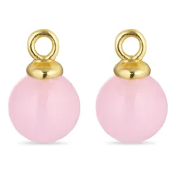 8 mm ruusunvärinen kristalli riipuksia korvakoruja  kullattu hopea - Mix & Match