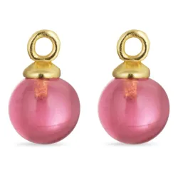 8 mm pinkki kristalli riipuksia korvakoruja  kullattu hopea - Mix & Match