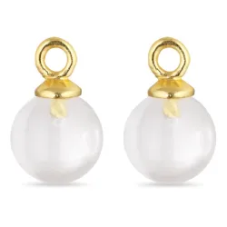 8 mm kirkas quartz riipuksia korvakoruja  kullattu hopea - Mix & Match