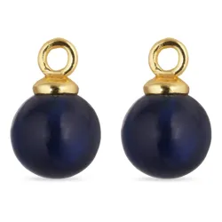 8 mm synteettinen sininen safiiri riipuksia korvakoruja  kullattu hopea - Mix & Match