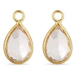 valkoinen kristalli riipuksia korvakoruja  kullattu hopea - Mix & Match