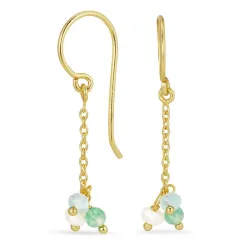 pitkät ketjukorvakorut  kullattua hopeaa - Loom Stones