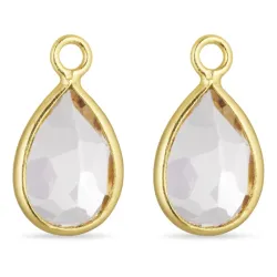 pisara kirkas quartz riipuksia korvakoruja  kullattu hopea - Mix & Match