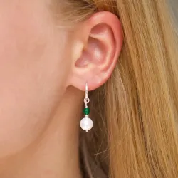 pitkät vihreä onyx korvarenkaat  hopea - Loom Stones