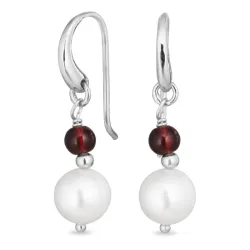 pitkät granaatti korvarenkaat  hopea