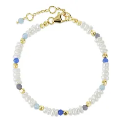 kivi rannekoru kullattua hopeaa  x   - Loom Stones